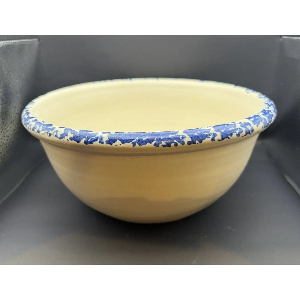 Vintage Spongeware Popcorn Bowl 